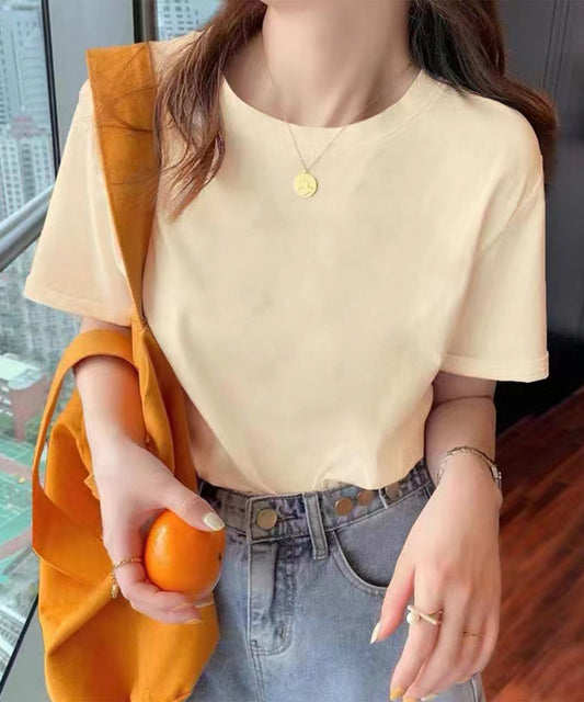 ベーシック 無地 クルーネック 半袖 Tシャツ