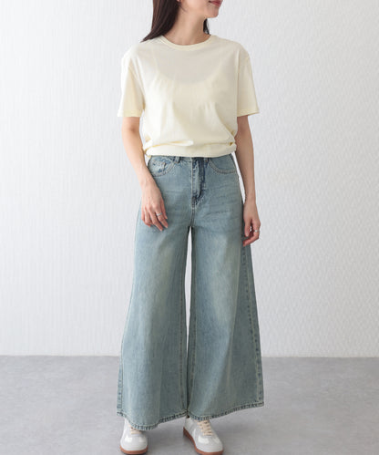 ベーシック 無地 クルーネック 半袖 Tシャツ