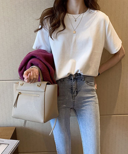 ベーシック 無地 クルーネック 半袖 Tシャツ