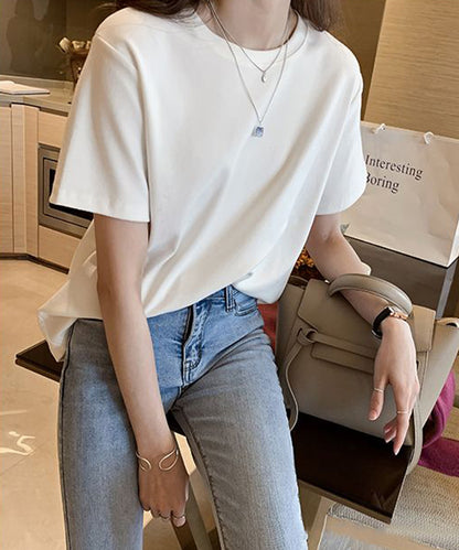 ベーシック 無地 クルーネック 半袖 Tシャツ