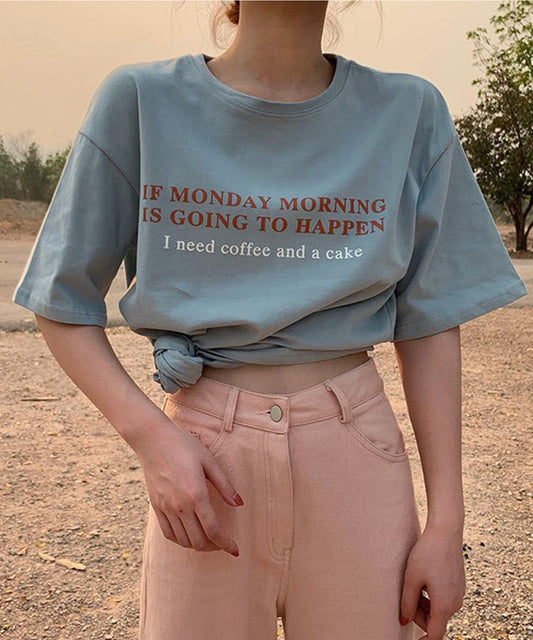 配色 ロゴプリント クルーネック 半袖 Tシャツ