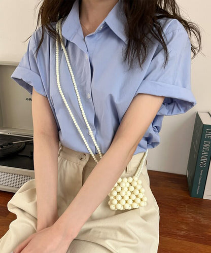 レギュラーカラー ロールアップ ベーシック 半袖 シャツ