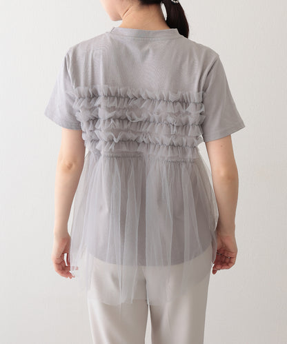 チュール ビスチェ ドッキング 半袖 Tシャツ