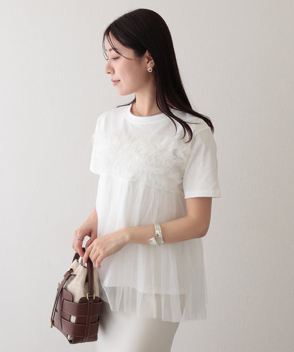 チュール ビスチェ ドッキング 半袖 Tシャツ