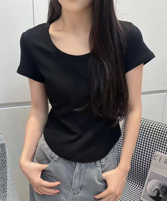 ラウンドネック ベーシック 半袖 Tシャツ トップス