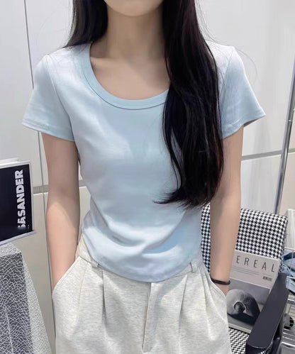 ラウンドネック ベーシック 半袖 Tシャツ トップス