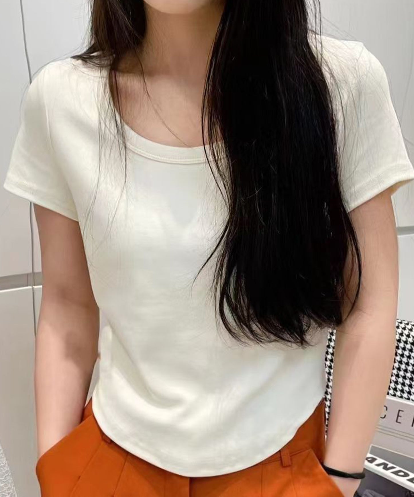 ラウンドネック ベーシック 半袖 Tシャツ トップス
