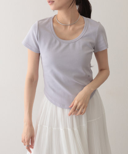 ラウンドネック ベーシック 半袖 Tシャツ トップス