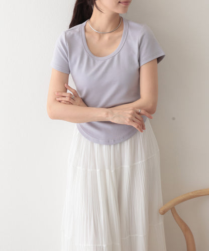 ラウンドネック ベーシック 半袖 Tシャツ トップス