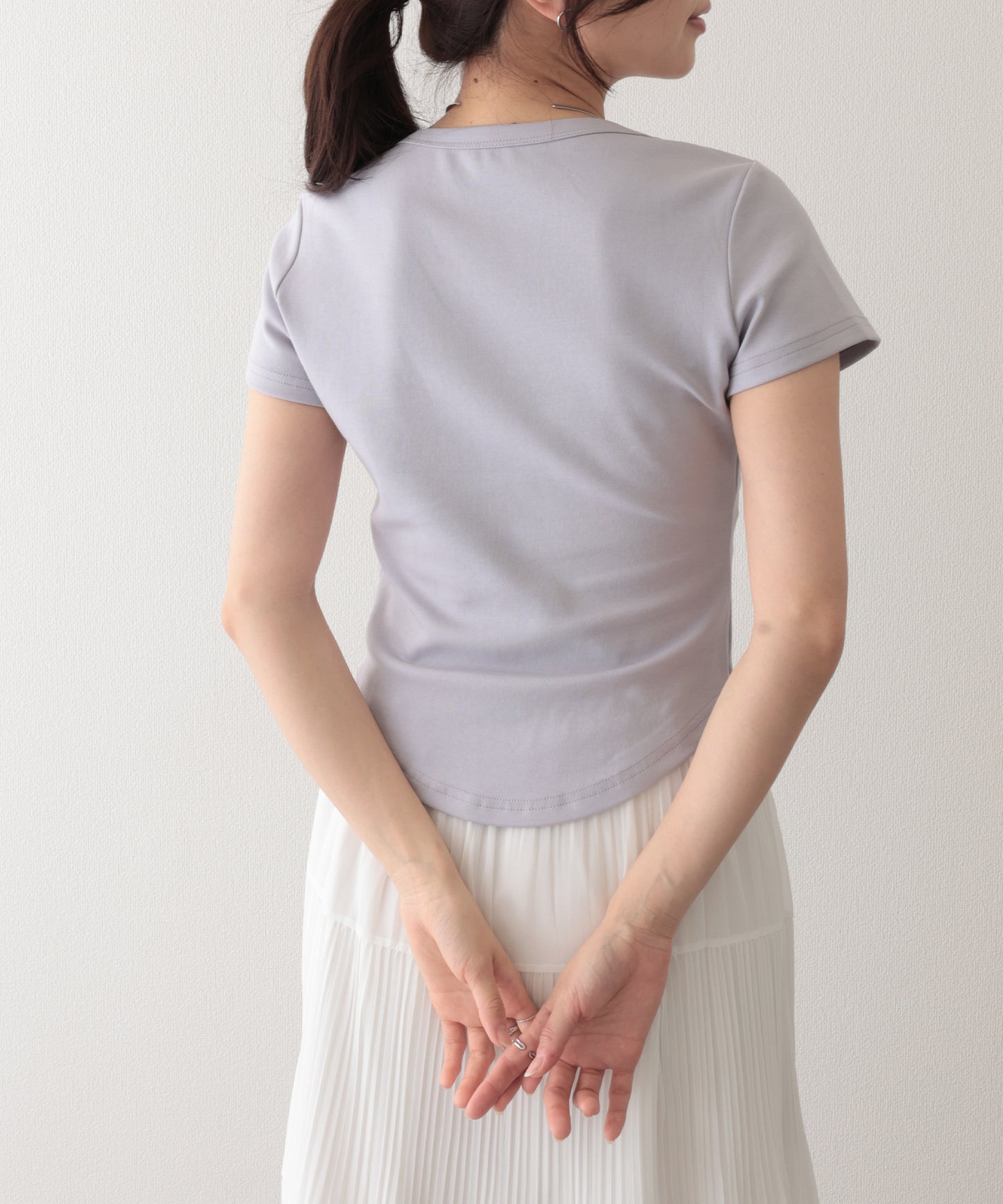 ラウンドネック ベーシック 半袖 Tシャツ トップス