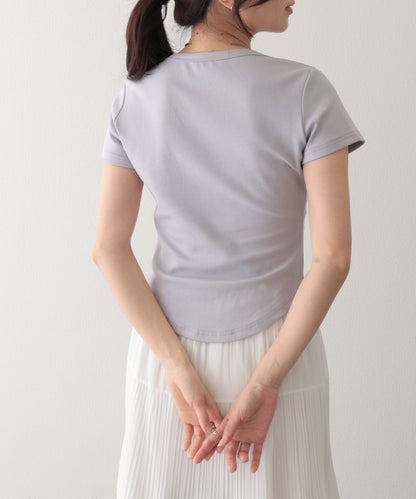 ラウンドネック ベーシック 半袖 Tシャツ トップス