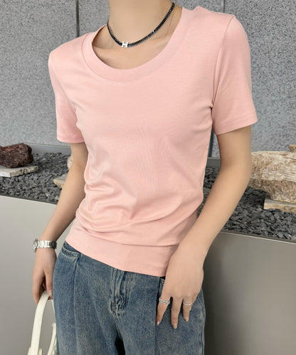ラウンドネック ベーシック タイト 半袖 Tシャツ