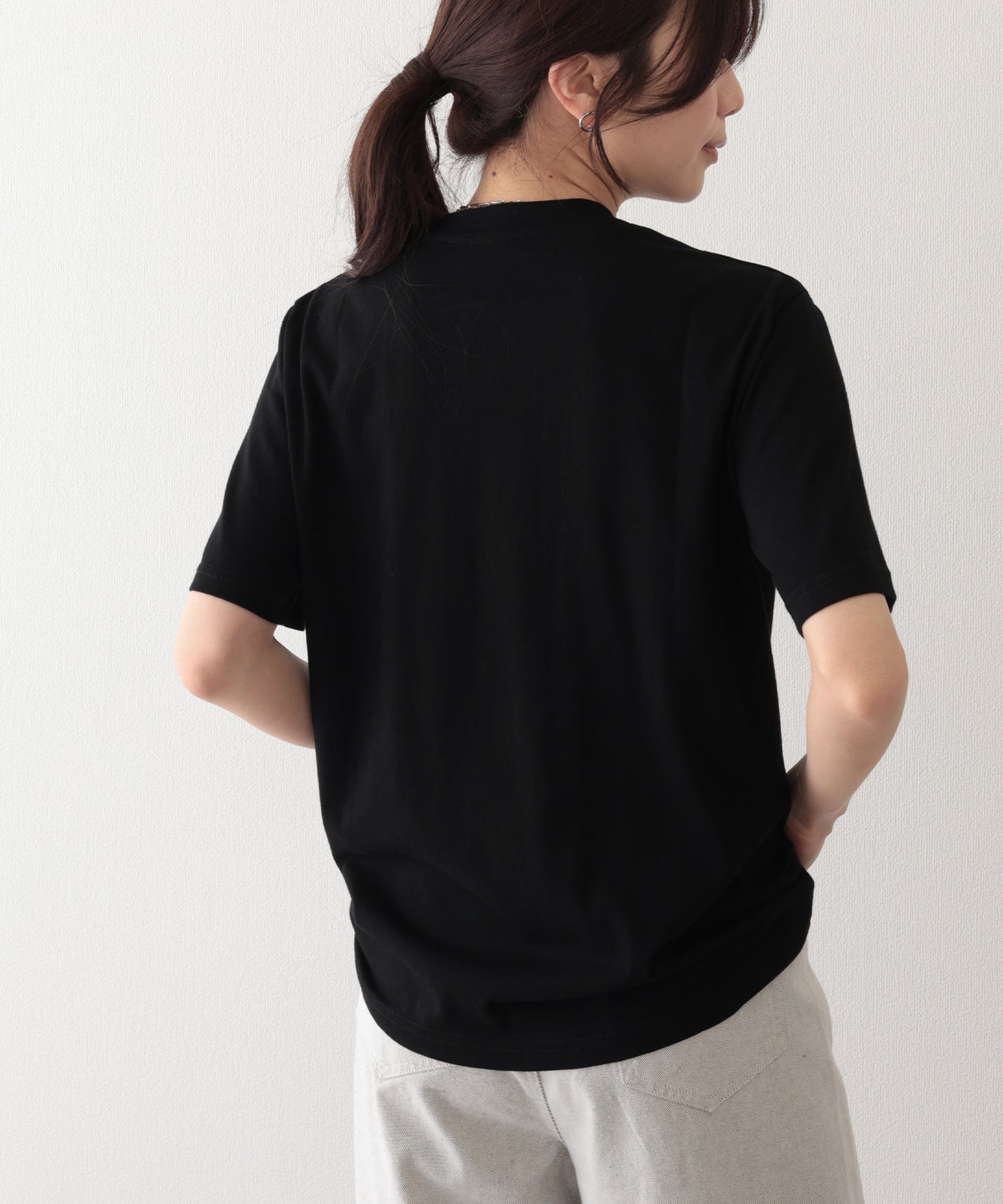 クルーネック ドロップショルダー ベーシック 半袖 Tシャツ