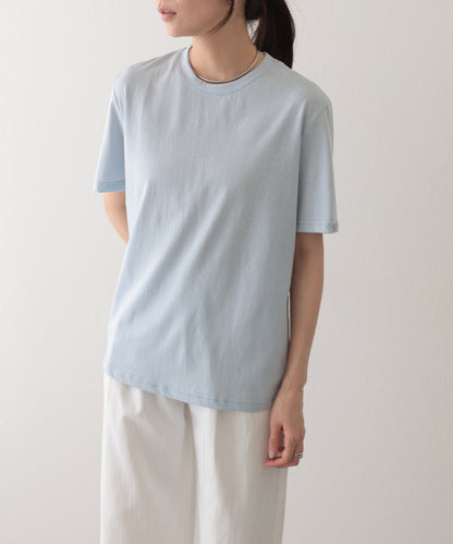 クルーネック ドロップショルダー ベーシック 半袖 Tシャツ