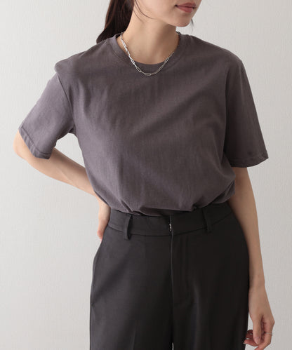 クルーネック ドロップショルダー ベーシック 半袖 Tシャツ