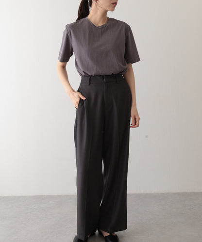 クルーネック ドロップショルダー ベーシック 半袖 Tシャツ