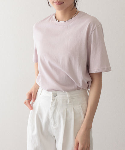 クルーネック ドロップショルダー ベーシック 半袖 Tシャツ