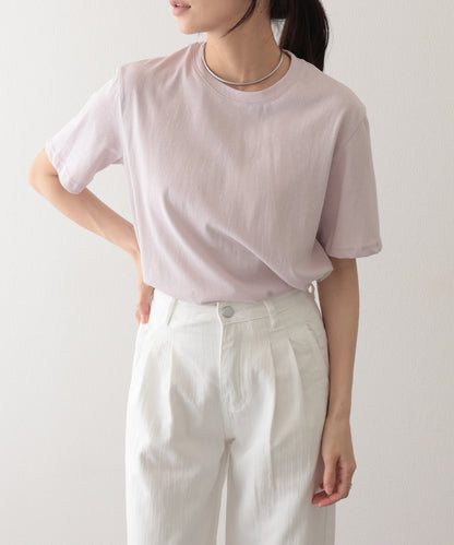 クルーネック ドロップショルダー ベーシック 半袖 Tシャツ