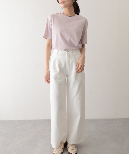 クルーネック ドロップショルダー ベーシック 半袖 Tシャツ