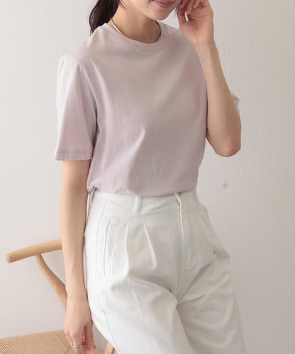 クルーネック ドロップショルダー ベーシック 半袖 Tシャツ