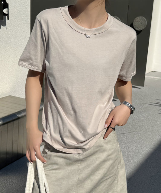 クルーネック ベーシック 半袖 コットン Tシャツ