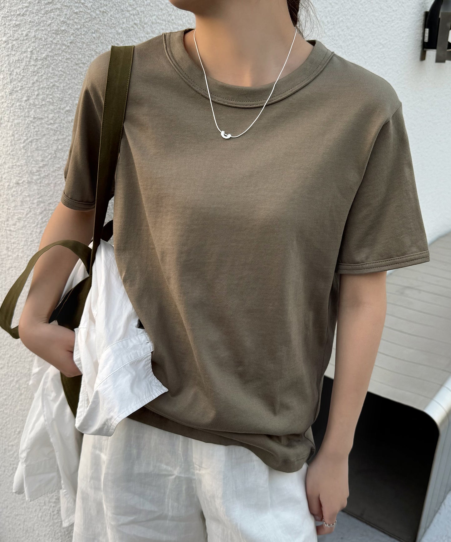 クルーネック ベーシック 半袖 コットン Tシャツ
