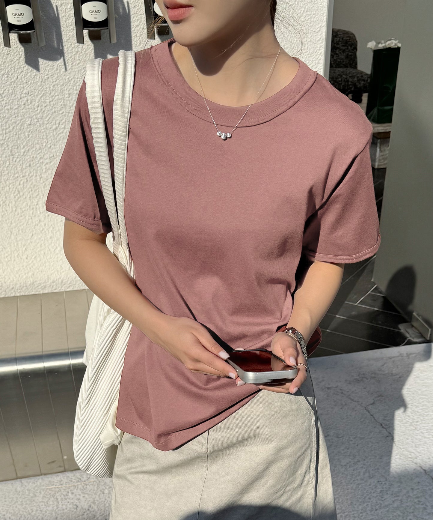 クルーネック ベーシック 半袖 コットン Tシャツ