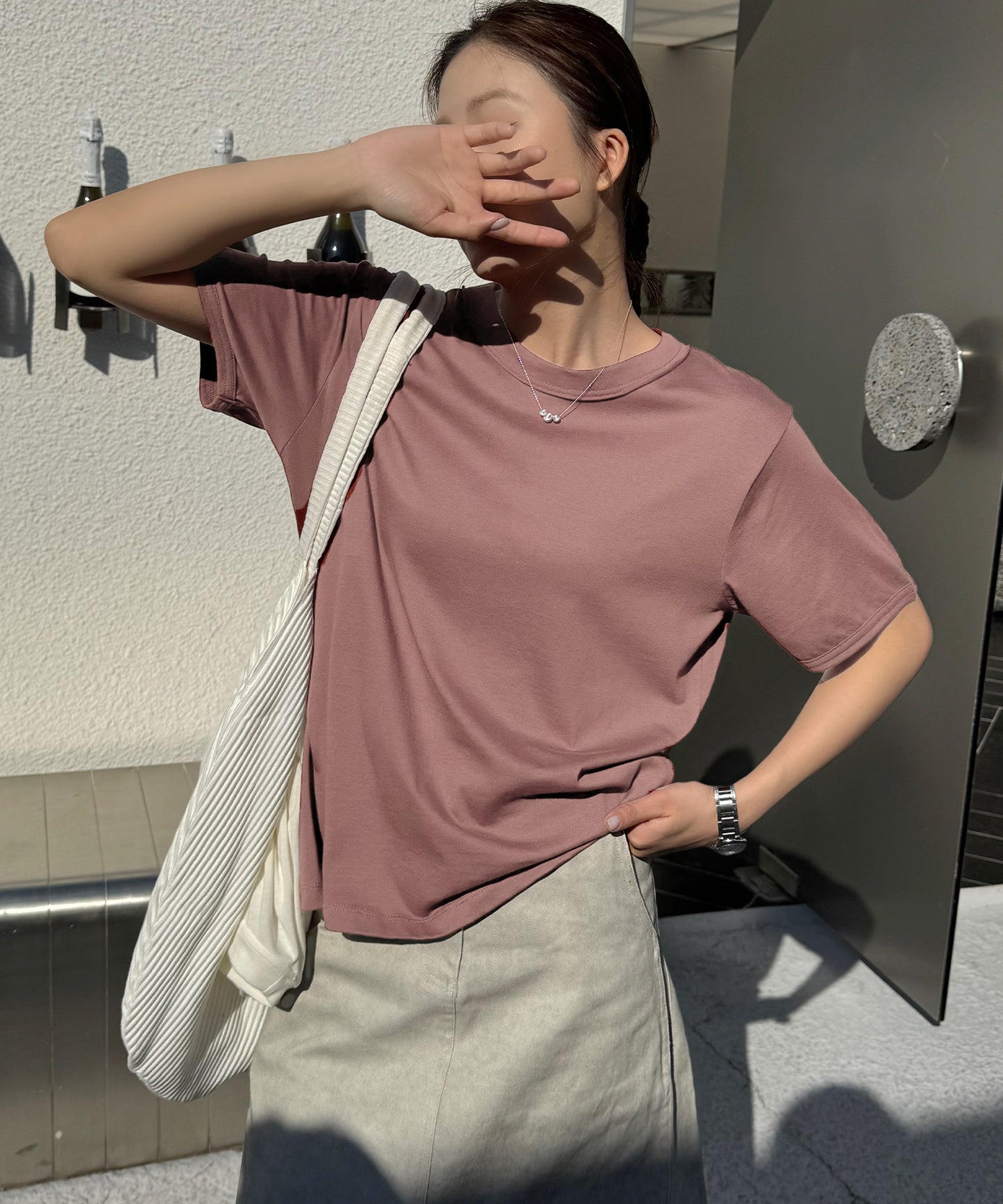 クルーネック ベーシック 半袖 コットン Tシャツ