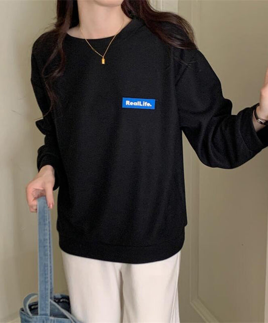 ワッフル素材 ワンポイント オーバーサイズ クルーネック プルオーバー