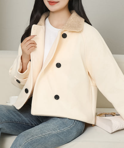 ボアカラー ダブルブレストショート 厚手 ジャケット
