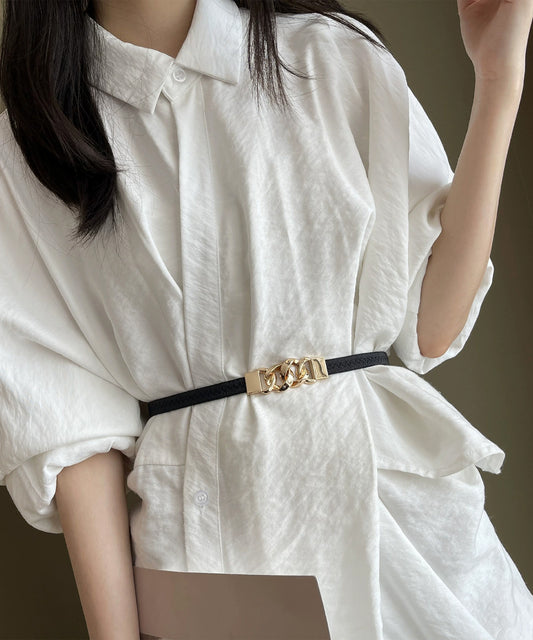 チェーン バックル スリム ゴム ベルト