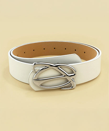 レザー調 デザイン シルバー バックル ベルト