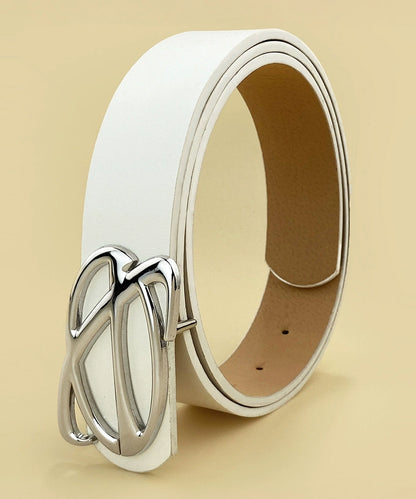 レザー調 デザイン シルバー バックル ベルト