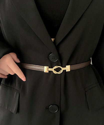 レザー調 ループ バックル スリム ベルト