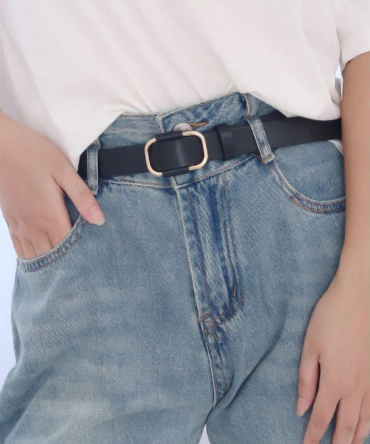 レザー調 スクエア バックル ノンホール ベルト