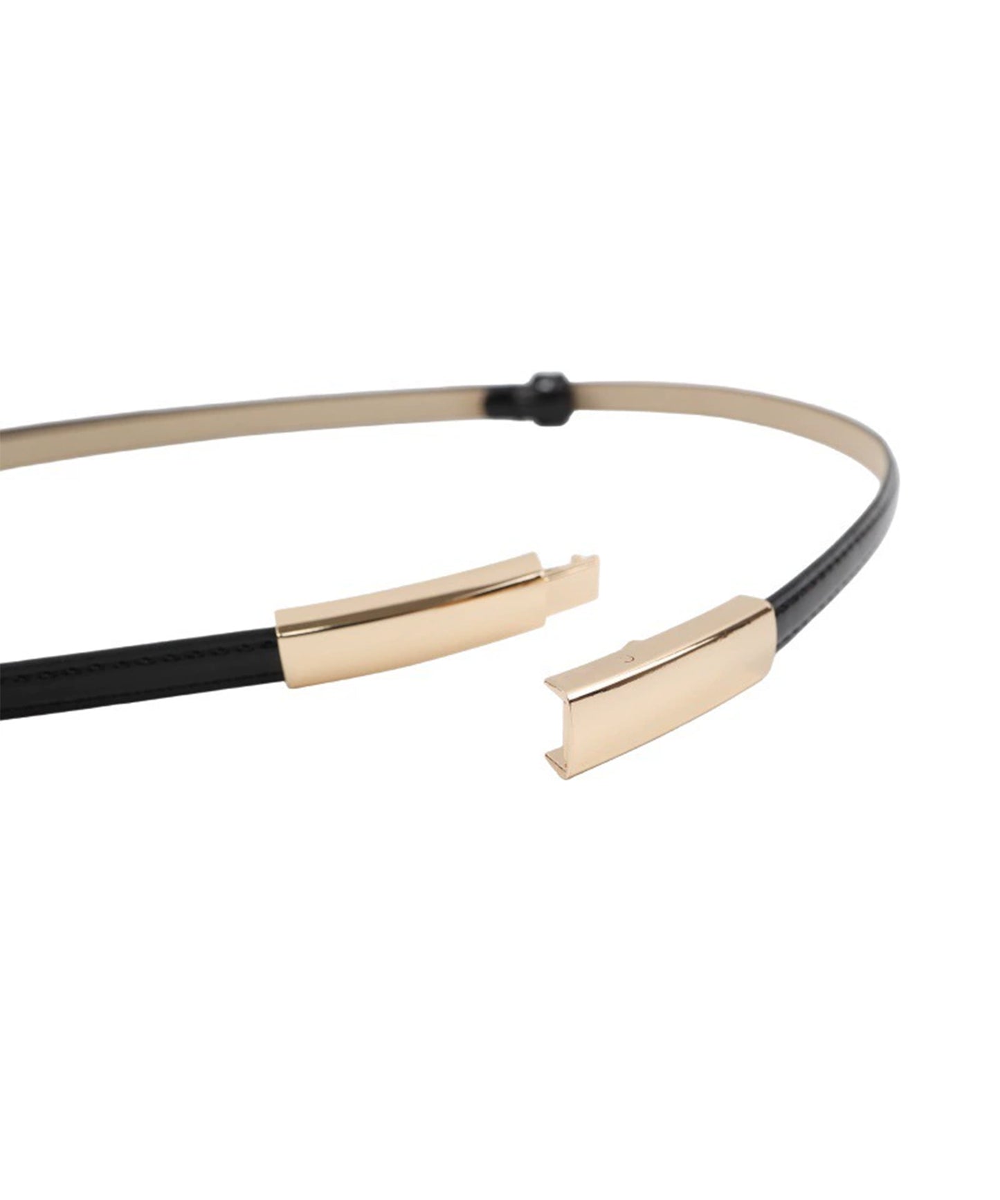 レザー調 スクエア バックル スリム ベルト