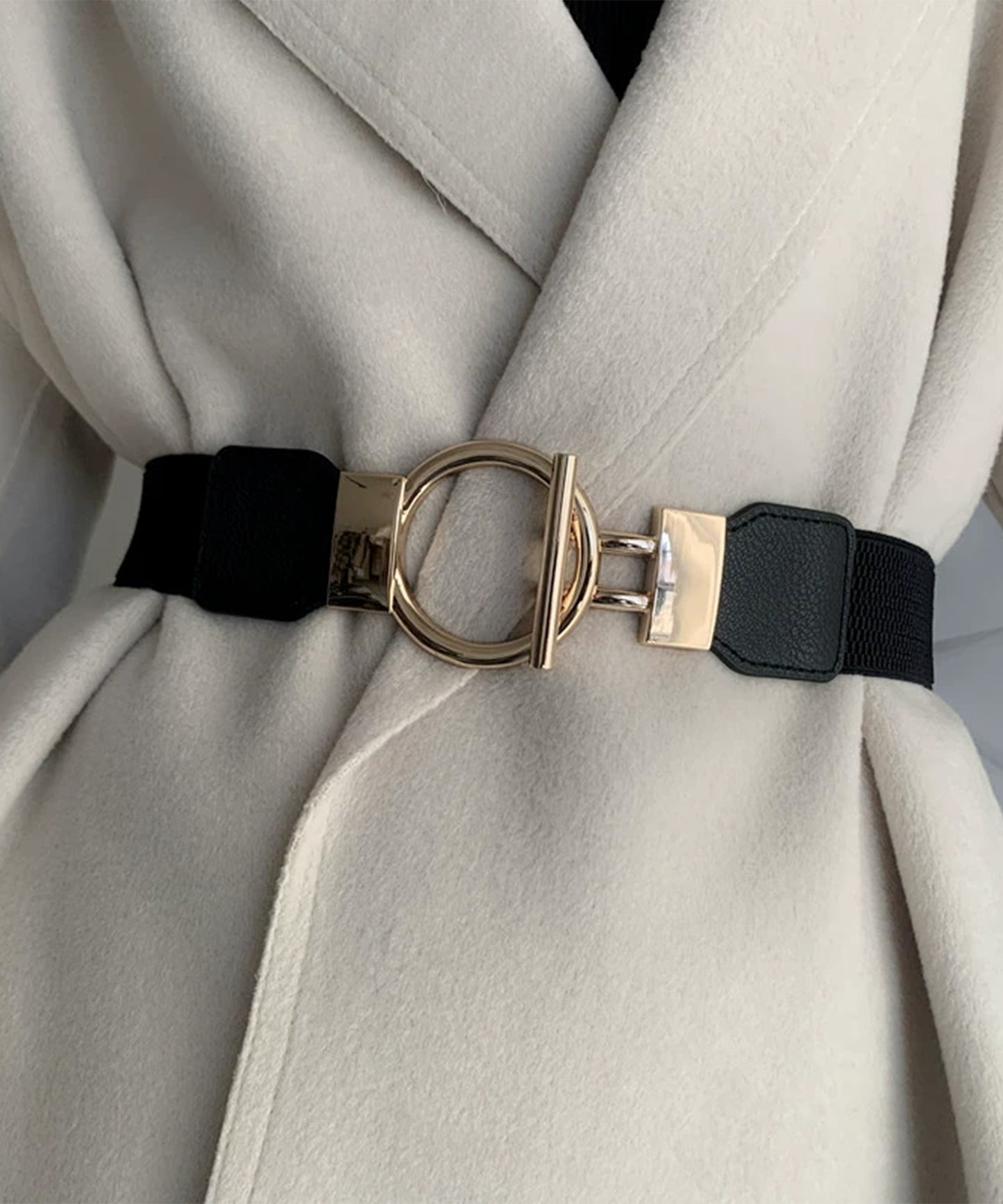 ビッグ サークル バックル ゴム ベルト