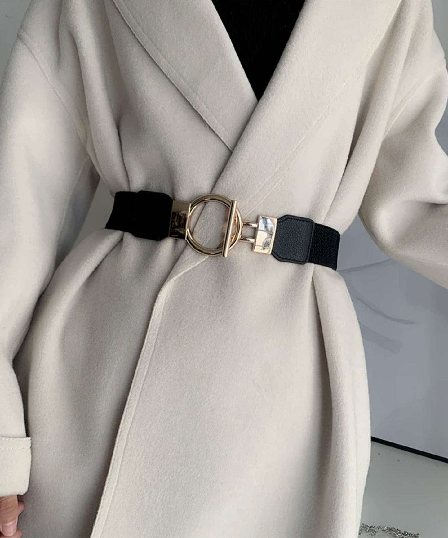 ビッグ サークル バックル ゴム ベルト