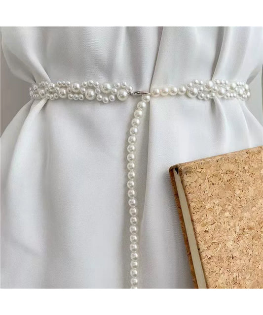 パール ロング パーティー スリム ベルト