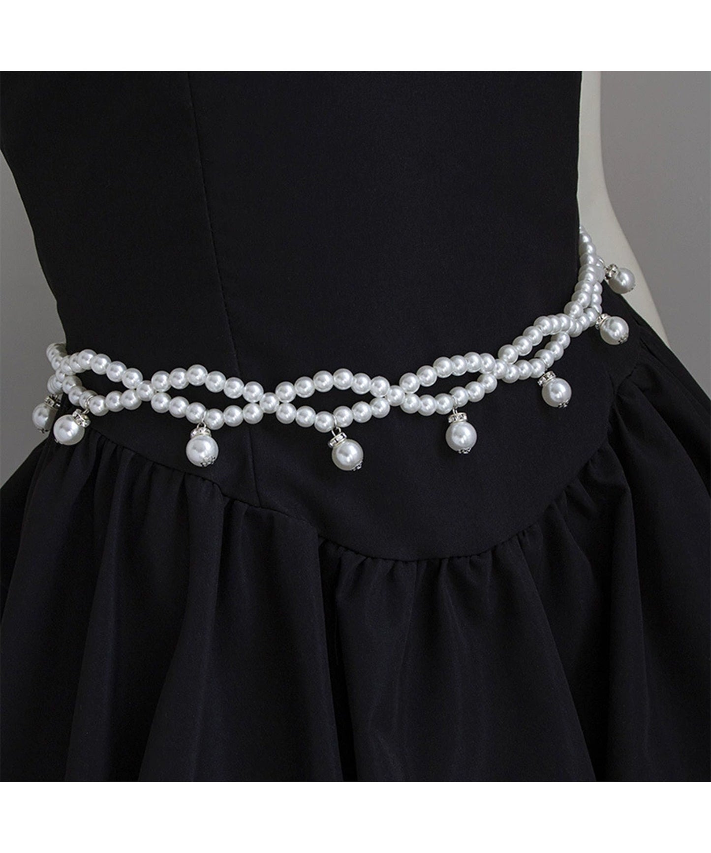 パール ロング パーティー スリム ベルト