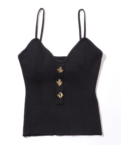 ビスチェ風 カップ付き コンパクトリブ キャミソール