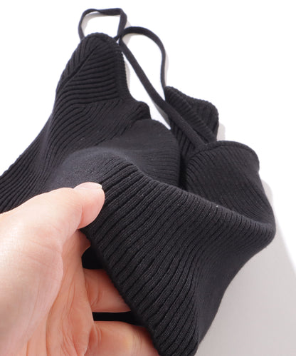 ビスチェ風 カップ付き コンパクトリブ キャミソール