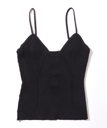 ビスチェ風 カップ付き コンパクトリブ キャミソール