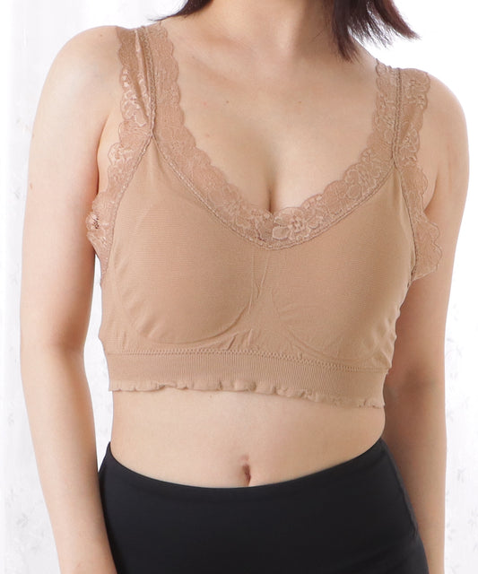 Vネックレーシィコンフォートブラ