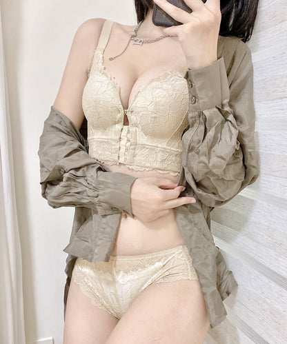 フロントホック エレガント レース 脇高 ブラジャー