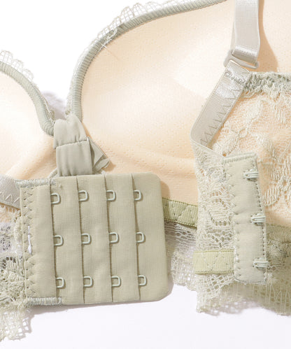 【2点セット】 フラワー 刺繍 フレンチ レース ノンワイヤー ブラ