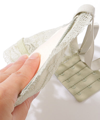 【2点セット】 フラワー 刺繍 フレンチ レース ノンワイヤー ブラ