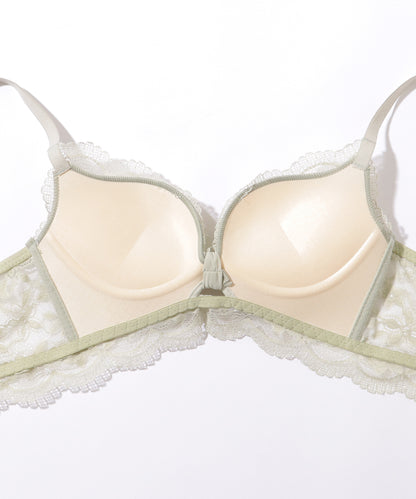 【2点セット】 フラワー 刺繍 フレンチ レース ノンワイヤー ブラ