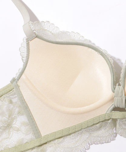 【2点セット】 フラワー 刺繍 フレンチ レース ノンワイヤー ブラ