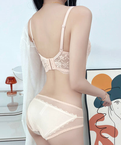 【2点セット】 フラワー 刺繍 フレンチ レース ノンワイヤー ブラ